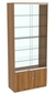 Витрина СЭСП-Z №1-400 (З/C - Стекло) со стеклянными полками и шторками Орех