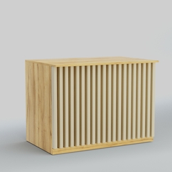 Ресепшен - стол широкий серии ВЕРТИКАЛЬ №8, Дуб Золотистый и Крем Вайс