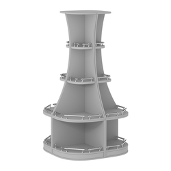Островной низкий стеллаж ГАРАНТ №1-О с ограничителями, Серый