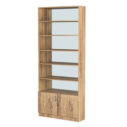 Стеллаж из ДСП с 5-ю полками 250x900 мм серии LEVEL-5 №11-2 (З/C - ЗЕРКАЛО), Дуб Канзас коричневый