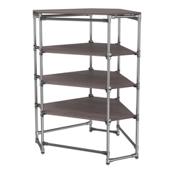 Хромированный стенд Прогресс №3-4 (с полками ДСП 16мм), Ясень Анкор темный