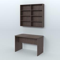 Распаковочный прямоугольный стол с антресолью для аптеки Р-02, Дуб Венге