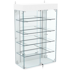 Витрина настенная НЕО №2А-3 с четырьмя полками и зеркалом, Белый