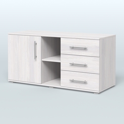 Тумба сервисная Фламинго, цвет антрацит + акация, Ясень Анкор светлый