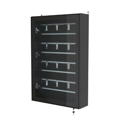 Витрина настенная №2-1Б с эконом панелью и стеклянными дверками серии Collecto, Черный