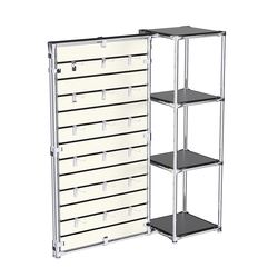 Хромированное вешало ЩИТ №1-3 с полками ДСП 16мм, Черный