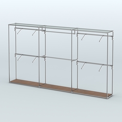 Торговая система ХРОМ без ДСП 3600 мм с поручнями №2, Орех