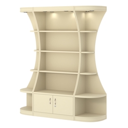 Пристенный высокий стеллаж ГАРАНТ №1, Крем Вайс