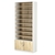 Стеллаж из ДСП с 8-ю полками 350x900 мм серии LEVEL-8 №13 (З/C - ДВП) Белый + Дуб Сонома