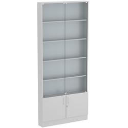 Торговая витрина Level №9-4п с  4-мя полками из ДСП 150х900мм, Серый