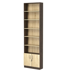 Стеллаж из ДСП с 5-ю полками 200x600 мм серии LEVEL-5 №3 (З/C - ДВП), Дуб Венге + Дуб Сонома