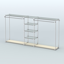 Островная торговая система ХРОМ 3600 мм с поручнями №10, Крем Вайс