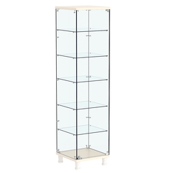Витрина РОНДО №2-3 на ножках (задняя стенка стекло), Крем Вайс