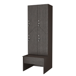 Шкаф для раздевалок со скамейкой КОМБО-Элегия №2-1Б, Дуб Венге