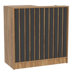 Прилавок под кассу серии "Смок" №3, Дуб Канзас коричневый + Черный