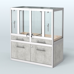 Витрина низкая для продажи птиц в зоомагазин серии ЖАКО-01, Метрополитан Грей