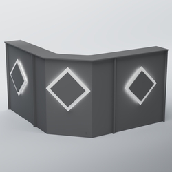 Ресепшен Г-образный РОМБ №3, Темно-Серый