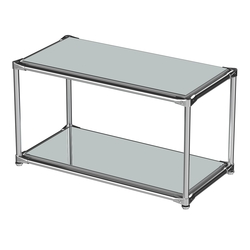 Хромированный стеллаж СТИЛЬ №4а-4 малый зеркальный, Серый