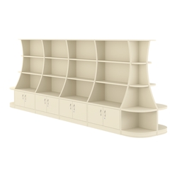 Островной низкий стеллаж ГАРАНТ №5, Крем Вайс