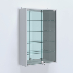 Витрина настенная №202-2А высокая с зеркалом, Серый