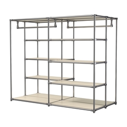 Хромированное вешало ПЛАТФОРМА №1-3 с полками ДСП 16мм, Крем Вайс