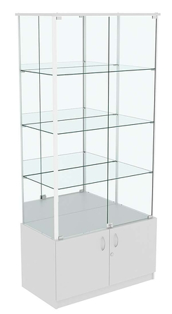 Витрина ЛЮКС с зеркальной задней стенкой №3 без подсветки, Серый