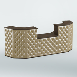 Ресепшен со столом БАРОН №7 (карета золото), Дуб Венге + Экокожа золотистая