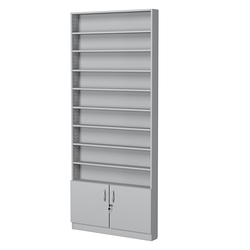 Стеллаж из ДСП с 8-ю полками 100x900 мм серии LEVEL-8 №8 (З/C - ДВП), Серый