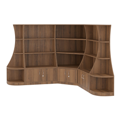 Угловой низкий стеллаж ГАРАНТ №2, Орех