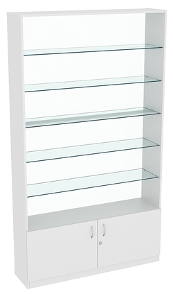 Витрина СЭСП-О №1-1-300 (З/C - Стекло) со стеклянными полками, Серый