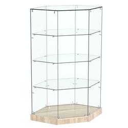 Витрина Хит продаж №13 (угловая шестигранная, закрытая, З/C - стекло), Дуб сонома