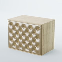 Ресепшен - стол БАРОН №3 (карета золото), Дуб сонома + Экокожа золотистая