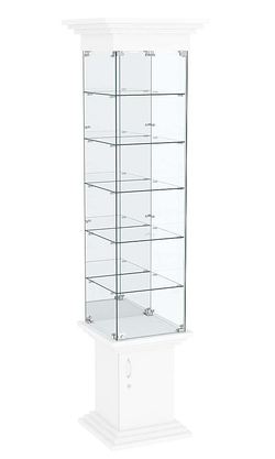 Витрина стаканчик с зеркалом и пятью полками в наличии ЦИТАДЕЛЬ №504, Белый