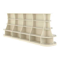 Островной низкий стеллаж ГАРАНТ №5-О с ограничителями, Крем Вайс