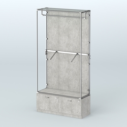 Торговая система ХРОМ (задняя стенка - ДСП) 1200 мм №2-3 с тумбой Т-15 и поручнями, Метрополитан Грей