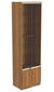 Витрина СЭСП-Z №2-400 (З/C - ДВП) со стеклянными полками и шторками Орех