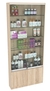 Витрина СЭСП-Z №1-200 (З/C - ДВП) со стеклянными полками и шторками Дуб сонома