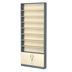 Стеллаж из ДСП с 7-ю полками 150x900 мм серии LEVEL-7 №9 (З/C - ДВП), Темно-серый + Крем Вайс