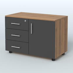 Тумба для оргтехники Види Вуд, цвет мокко + вяз, Орех + Черный