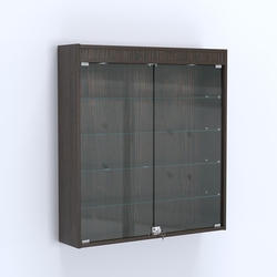 Витрина настенная №204-3А с подсветкой, Дуб Венге