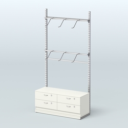 Система ЭЛЕГАНТ №3 без ДСП с тумбой T14 (1200 мм), Белый