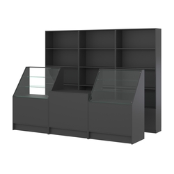 Комплект стеллажей ЭК-03 и прилавков ЭК-7, Черный