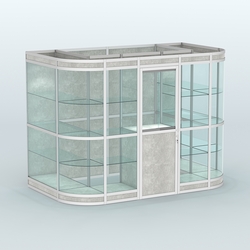 Павильон из профиля пристенный №8в (4,05 кв. м), Метрополитан Грей