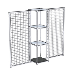 Хромированное вешало ЯЧЕЙКА №2-4 с зеркальными полками 4мм, Антрацит