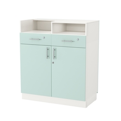 Кассовый прилавок "Диаманд" №10-1000, ЛДСП белый + МДФ мята