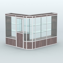 Павильон из профиля угловой №3а (5,5 кв.м), Ясень Анкор темный