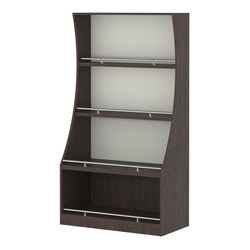 Стеллаж Гарант низкий №2-1-900-О с ограничителями, Дуб Венге + Белый