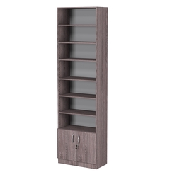 Стеллаж из ДСП с 6-ю полками 300x600 мм серии LEVEL-6 №5 (З/C - ДВП), Ясень Анкор темный