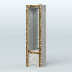 Витрина зеркальная с декором №ВБА-4, Метрополитан Грей