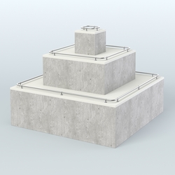 Островок-пирамида с хромирован- ными ограничителями для торговых центров №1-ХО, Метрополитан Грей + Белый